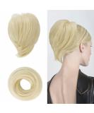 BARSDAR Platinum Blonde Hair Extensions - 20cm Synthetic Short Ponytail Scrunchy for Women | Stylish Hair Accessories - Buy Online on GoSupps.com
