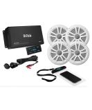 BOSS ASK904B.64 Marine Weatherproof Speaker Package w/ 500W Amplifier - Bluetooth Remote, 6.5 180W Speakers, Black - Buy Online on GoSupps.com