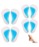 metagio 4 Pairs Gel Arch Support Insoles Silicone Flat Feet & Plantar Fasciitis Orthotic Arch Insoles Shoe Arch Support Gel High Heel Inserts Cushion Pads for Women Men Kids(One Size Fits All) - Buy Online on GoSupps.com