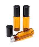 CMJ 2 x 5ml Amber Roll on Glass Bottles Oil Metal Roller Ball Empty BLACK Lid UK Seller - Buy Online on GoSupps.com