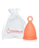 Silicone Ring Menstrual Cup with Loop Stem - Reusable 12 Hour Tampon Alternative - Soft Peach Medium Size - Buy Online on GoSupps.com