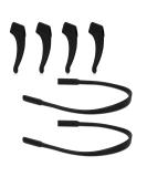 Anti Slip Holder Set for Glasses - 4 Silicone Ear Hooks & 2 Sports Cords - Black - Buy Online on GoSupps.com