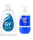 QV Gentle Wash 500g Soap-Free Moisturising Low Irritant PH Balanced Body Wash for Eczema and Dry Skin Conditions & Cream with Glycerin - 500g Pump 24 Hour Moisturisation 500 ml (Pack of 1) Pump Bottle + Cream with Glycerin 500g Pump - Buy Online on GoSupps.com