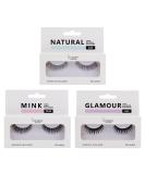 SINCERO SALON Mink False Eyelashes Set - 3 Pairs of 3D Natural & Glamour Fake Lashes for Stunning Looks - International Shipping Available - Buy Online on GoSupps.com