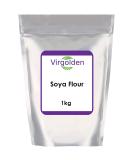 Soya Flour 1kg Dried Soy Powder Heat Treated High Protein by Virgolden - Buy Online on GoSupps.com