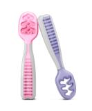 NumNum Baby Spoons Set Pre-Spoon GOOtensils for Kids Aged 6+ Months - First Stage Baby Led Weaning (BLW) Teething Spoon - Self Feeding Silicone Toddler Food Utensils - 2 Spoons Lilac/Rosebud - Buy Online on GoSupps.com