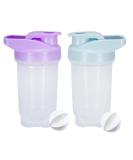 Yayoung 300ml Protein Shaker Bottle - Leak-Proof BPA Free with Sieve & Scale for Smooth Protein Shakes (2PCs Blue & Purple) | International Shipping Available - Buy Online on GoSupps.com