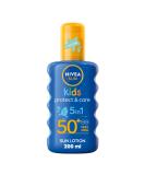 NIVEA SUN Kids Protect & Care SPF 50+ Coloured Spray - 200ml - Buy Online on GoSupps.com