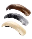 LONEEDY Retro Classic Large Barrettes Hair Pins Set for Women - Dark Gray, Beige, Dark Brown - Buy Online on GoSupps.com