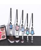 5pcs Makeup Brushes Set - Black Simple Blush & Eye Shadow Cosmetic Brush Set for Daily Makeup | International Shipping Available - Buy Online on GoSupps.com