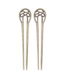 Lurrose 2-Piece Vintage Decorative Hair Forks - Hollow Metal Hair Sticks for Women | International Shipping Available - Buy Online on GoSupps.com