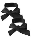 Soft Silk Satin Eye Mask - Comfortable Adjustable Blindfold for Sleep & Travel | 2pcs Black - Buy Online on GoSupps.com