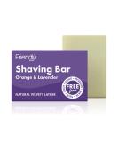 Organic Orange Lavender Shaving Bar - 95g | Luxurious Eco-Friendly Shaving Soap for Men & Women - Buy Online on GoSupps.com