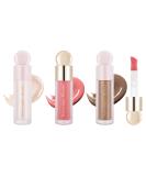 Liquid Contour Liquid Highlighter Liquid Blush with Face Brush Long Lasting Smooth Lightweight Smudge Proof Contour+Blush+ Highlighter 2#+4#+7# 3.33 ml (Pack of 3) - Buy Online on GoSupps.com