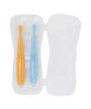 Soft Silicone Baby Training Spoon Set - 2 Parts with Box | Child Dining & Feeding Utensils for Weaning (Yellow & Blue) - Buy Online on GoSupps.com
