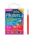 Piksters Interdental Brushes (40 Pack, Size 4 (Red)) 40 Count (Pack of 1) Size 4 (Red) - Buy Online on GoSupps.com