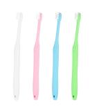 Wllhyf End Tuft Toothbrush Set - Soft Bristle Cleaning for Crowns Bridges & Implants | 4 Pack in White Pink Blue Green | Ideal for Hard-to-Reach Areas - Buy Online on GoSupps.com