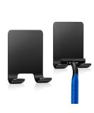 Vmutha self -adhesive razor holder hook 2 pieces razor bracket shower stainless steel adhesive hooks for bathroom kitchen toilet office black - Buy Online on GoSupps.com