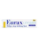 Eurax Itch Relief Cream 30g Rapid Itch Relief Lasts Up To 8h for Relief of Itchy dermatitis|Dry eczema|Allergic rashes|Hives nettle rashes|Chickenpox|Insect bite and stings|Heat rashes|Sunburn 30 g - Buy Online on GoSupps.com
