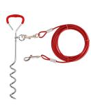 Wolike Dog Tie Out Cable and Stake Dog Wire Traction Rope Heavy Duty Stake-Out Dog Spike Spiral Pet Fixed Pile Outdoor Grass Dog Towing Rope (16FT/5M Red) 16FT/5M Red - Buy Online on GoSupps.com
