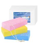 CHRUNONE 3-Piece Exfoliating Bath Sponge Set for Shower - Dead Skin Remover for Body - Buy Online on GoSupps.com