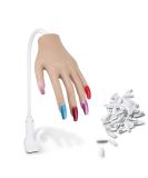 Silicone Nail Practice Hand with Aluminum Alloy Bracket - Flexible & Durable for Acrylic Nails - Brown - Buy Online on GoSupps.com