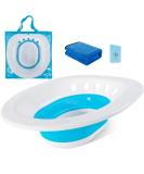 Sitz Bath for Hemorrhoids, Postpartum Care & Inflammation Relief - Foldable Over-The-Toilet Seat Basin for Pregnant Women - Yoni Steam & Perineal Soaking Tub with Bonus Towel - Buy Online on GoSupps.com
