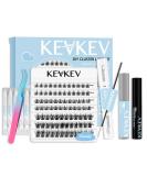 KevKev Eyelash Extension Kit - 84 Pcs Cluster Lashes with Lash Bond, Seal, Glue Remover, and Applicator - DIY Cloudy Kit - Buy Online on GoSupps.com