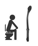 Toilet Aids Easy Wipe - Long Handle Self-Help Wipers for Comfort | Ideal for Elderly Pregnant Injured (Black) - 1 Pack - Buy Online on GoSupps.com