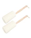 Topbathy Luffa Bathing Brush & Back Scrubber | Long Wood Stem Body Brushes for Shower & Massage | 2pcs Dry Peeling Skin Care - Buy Online on GoSupps.com