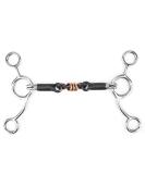 Black Horse Snaffle Stainless Low Leverage Copper Roller Loose Mouth Bit - Buy Online on GoSupps.com