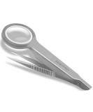 Premium Stainless Steel Tweezers with Magnifying Glass Point - Precision Eyebrow & Craft Tool for International Shipping - Buy Online on GoSupps.com