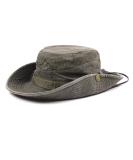 Mens Cotton Embossed Wide Brim Hat | Foldable Jungle & Fisherman Hat for Fishing & Hiking - Army Green - Buy Online on GoSupps.com