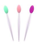 Silicone Lip Scrub Brush | Exfoliating Double-Sided Lip Scrubber Tool | Smoother & Fuller Lips | 3 Colors, 3 PCS - Buy Online on GoSupps.com