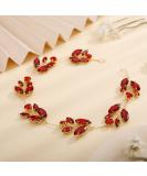 Teyglen Crystal Bride Wedding Headband | Red Rhinestone Bridal Hair Vine - Buy Online on GoSupps.com