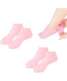 2 Pairs Women Foot Spa Pedicure Silicone Gel Moisturizer Socks for Dry Cracked Feet - Pink - Buy Online on GoSupps.com