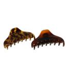 Parcelona French Boss Thin Light Tortoise Shell Brown Celluloid Hair Claw Clip Set - 2 Pack - Buy Online on GoSupps.com