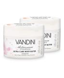 Vandini Body Butter for Women - Vegan Shea Butter Cream for Dry Skin | 2-Pack (2x200ml) - Rich Moisturizer for Body & Face - Buy Online on GoSupps.com