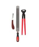 Nicoone Horse Farrier Hoof Trim Tool Kit | 3PC Professional Hoof Cutting Tongs & Horseshoe Care Accessories - Buy Online on GoSupps.com
