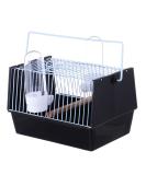 POPETPOP Metal Bird Carrier Travel Cage: Lightweight Birds Small Animals Carrier with Feeder and Rolling Stand for Parrots Conures Lovebird Cockatiel Parakeets Black - Buy Online on GoSupps.com