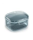 Denture & Retainer Case with Strainer Basket - Cute Denture Holder & Mouth Guard Storage Box (Blue) - Buy Online on GoSupps.com