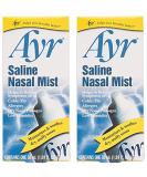 Ayr Saline Nasal Mist 1.69oz Spray Bottles - 2 Count Pack for Sinus Relief - Buy Online on GoSupps.com