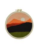 Punch Needle Rug Kit for Beginners - Sunrise on Mountain Design | Embroidery Starter Set with Color Pattern, Yarn, and Hoop - Buy Online on GoSupps.com