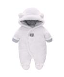 Baby Winter Snowsuit Romper | Hooded Toddler Outerwear Set | Thick & Warm | White | 0-3 Months - Buy Online on GoSupps.com