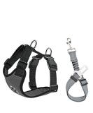 Slowton XS Dog Harness with Safety Belt for Car - Breathable Latex Network Ideal for Everyday Sports - Dark Gray - Buy Online on GoSupps.com