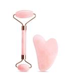 Uraqt Gua Sha & Facial Roller Set - Rosa Jade Stone Massager for Fine Lines & Glowing Skin | Perfect Valentine's Day Gift - Buy Online on GoSupps.com