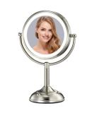 VESAUR 10 Large and 17 Tall Lighted Makeup Mirror 1X5X Magnifying Vanity Mirror with 3 Colors Dimmable Lighting 52 Premium LED Lights Senior Pearl Nickel Free Rotation Table Mirror Dual Power - Buy Online on GoSupps.com