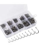 500PCS Premium Fishhooks, 10 Sizes Reemoo Carbon Steel Fishing Hooks W/Portable Plastic Box, Strong Sharp Fish Hook with Barbs for Freshwater/Seawater - Buy Online on GoSupps.com