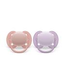 Philips Avent Ultra Soft Schnuller-2-person pack BPA-free soft pacifier for babies from 0-6 months including transport and sterilization box light pink/lavender (model SCF091/31) 2 Series pack light pink/lavender - Buy Online on GoSupps.com