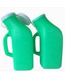 YUMSUM Portable Urinals for Men - 2 Pack, 1200ml/34 Ounce - Ideal for Hospital, Camping, Travel, and Home Use - Green - Buy Online on GoSupps.com
